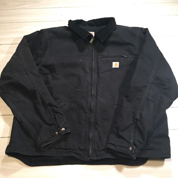 Carhartt Detroit Jacket 103828-BLK Blanket Lined Relaxed Fit Black2XL Tall